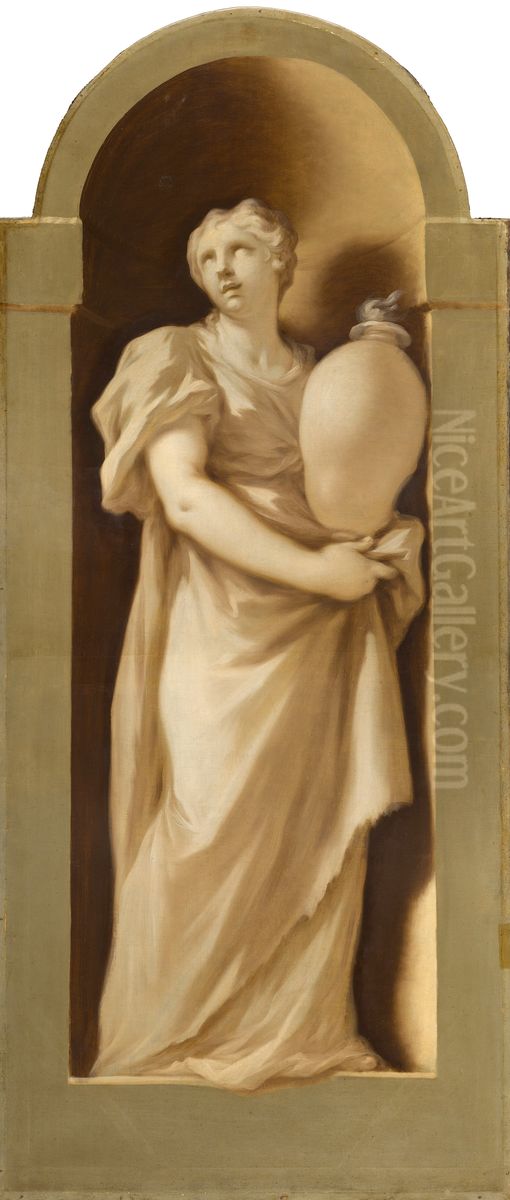 De vier elementen: Vuur Oil Painting by Giovanni Antonio Pellegrini