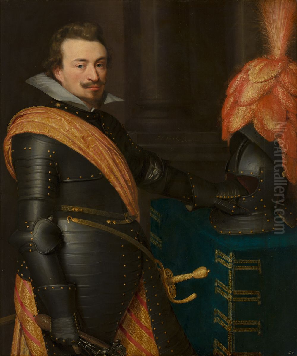 Portrait von Jan III (1583-1638), Graf von Nassau-Siegen Oil Painting by Jan Van Ravesteyn