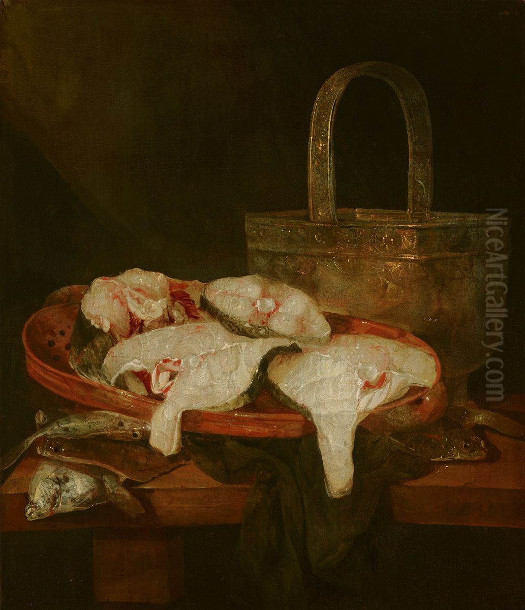 Fish Still Life Oil Painting by Abraham Van Beijeren