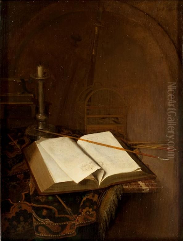 Still life with a Bible Oil Painting by Jan Van Der Heyden