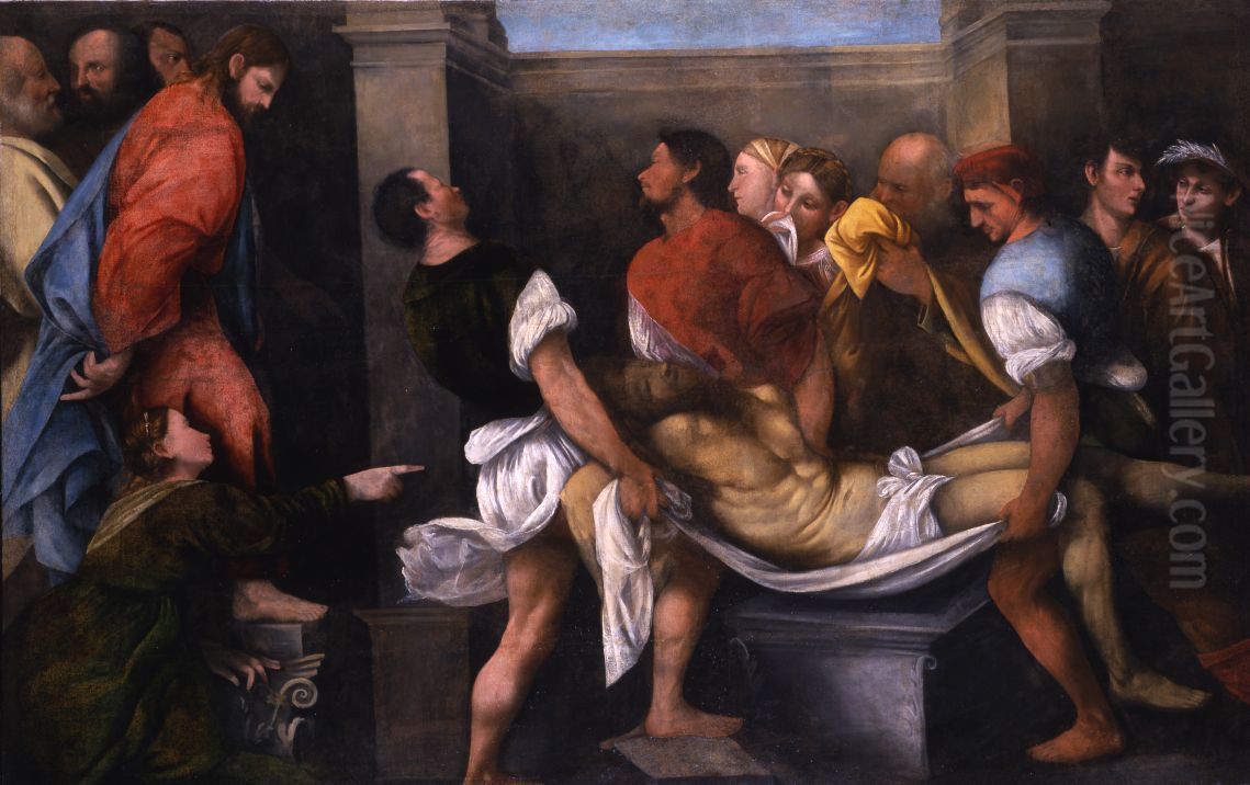 Raising Lazarus Oil Painting by Il Pordenone