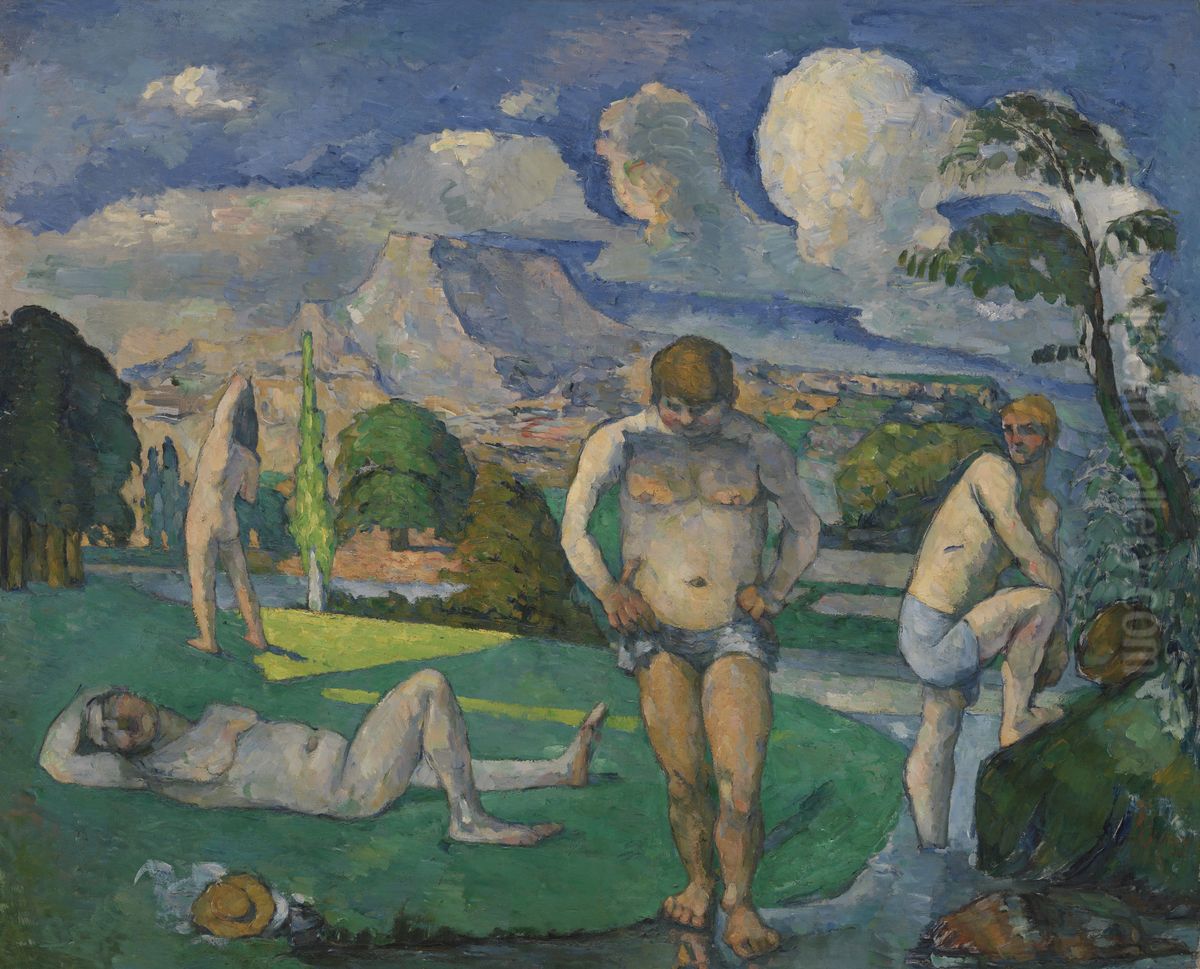 Bathers at Rest (Baigneurs au repos) Oil Painting by Paul Cezanne