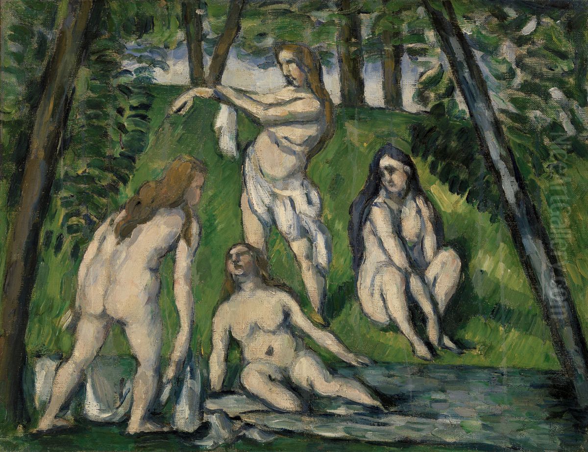 Four Bathers (Quatre baigneuses) Oil Painting by Paul Cezanne
