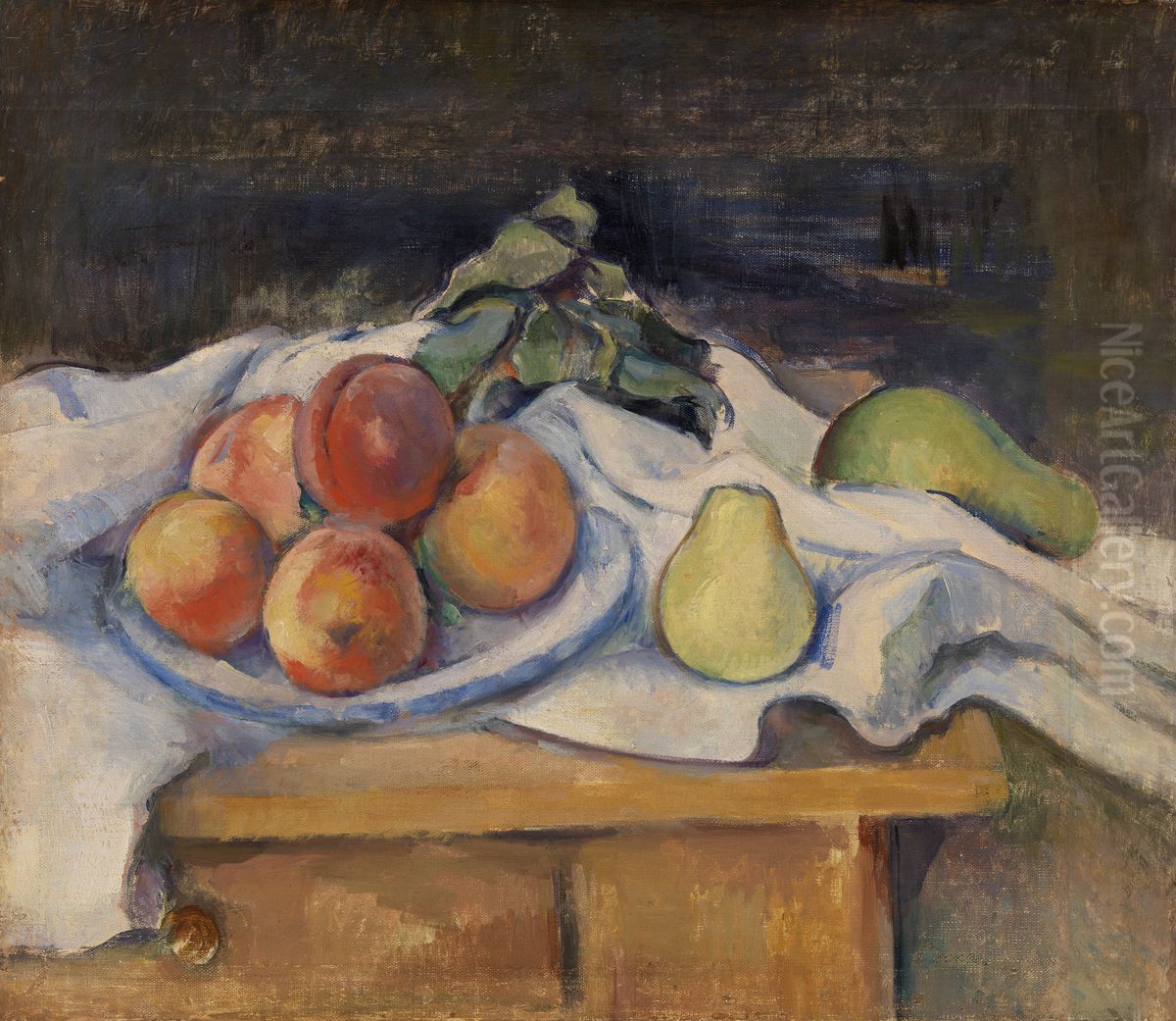 Fruit on a Table (Fruits sur la table) Oil Painting by Paul Cezanne