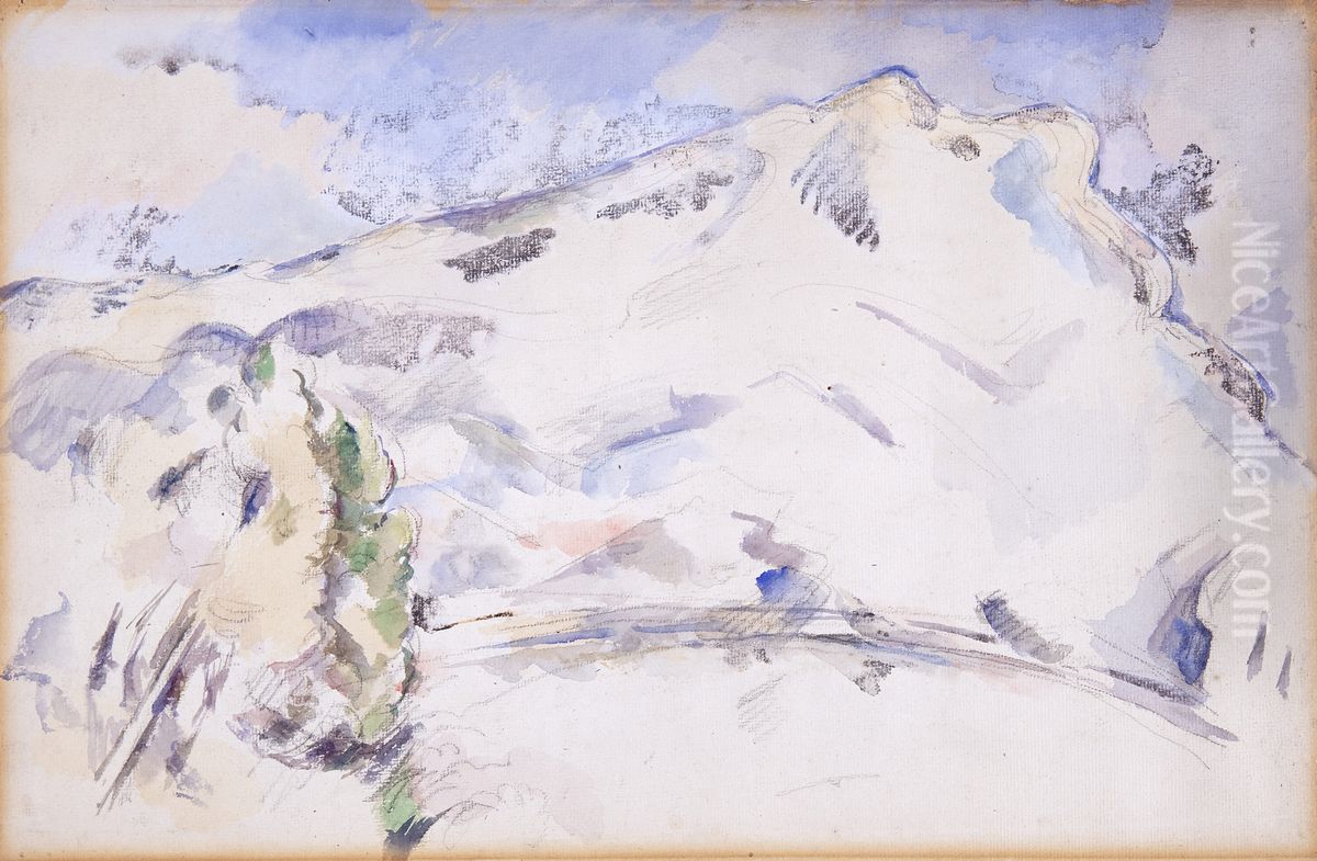 Mont Sainte-Victoire (La Montagne Sainte-Victoire) Oil Painting by Paul Cezanne