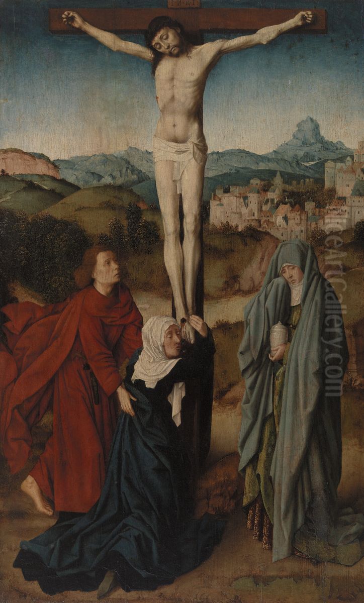 Crucifixion with the Virgin, Saint John, and the Magdalene Oil Painting by Gerard David
