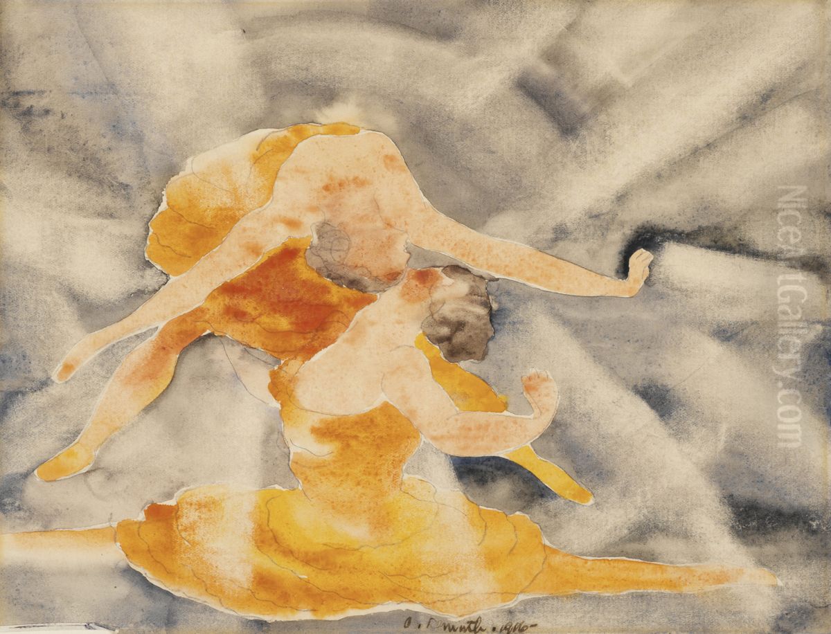 Two Women Acrobats Oil Painting by Charles Demuth Two Women Acrobats Oil Painting by Charles Demuth