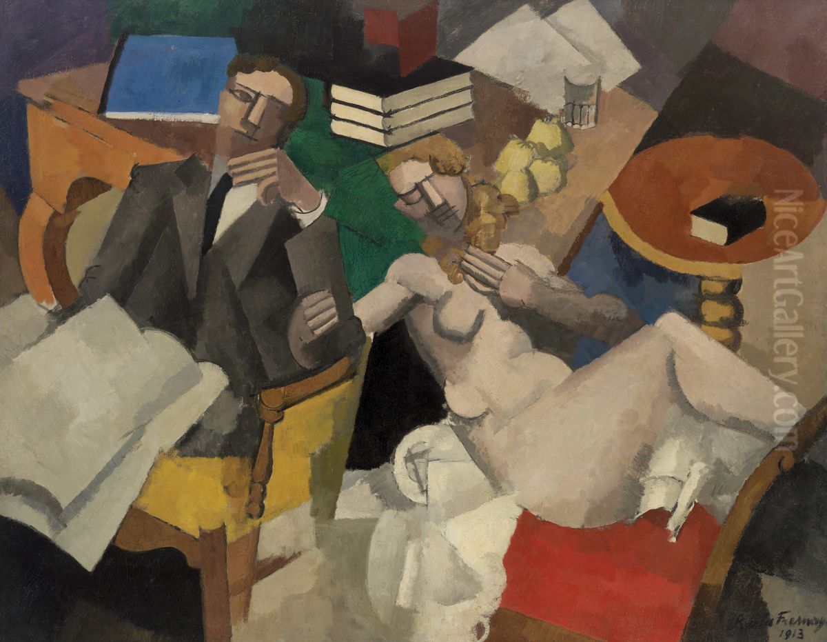 Married Life (La Vie conjugale) Oil Painting by Roger de La Fresnaye