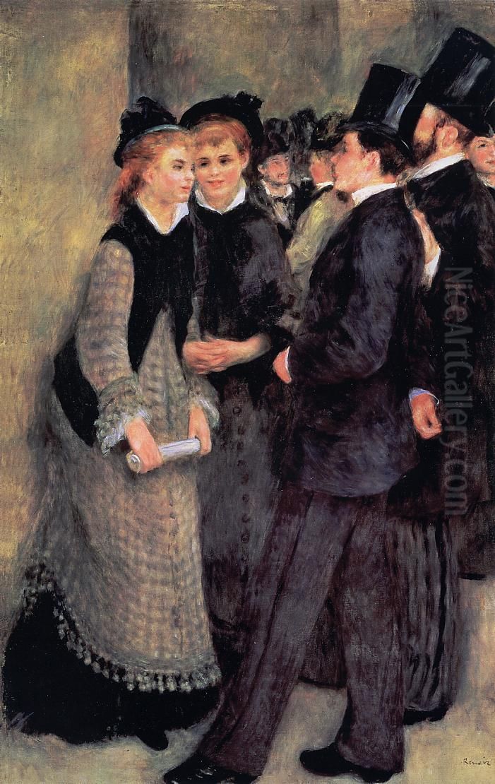 Leaving the Conservatory (La Sortie du conservatoire) Oil Painting by Pierre Auguste Renoir