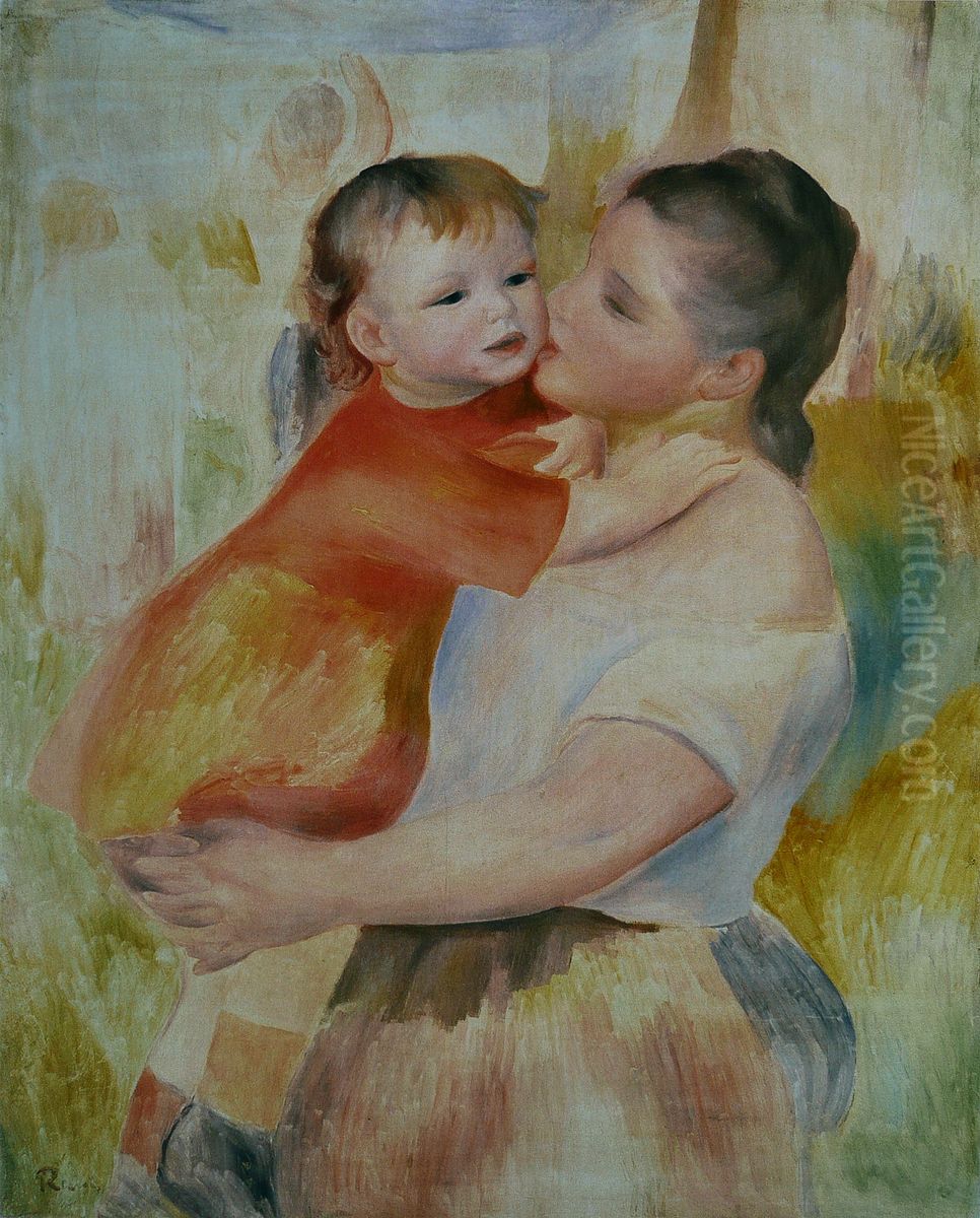 Washerwoman and Child Oil Painting by Pierre Auguste Renoir