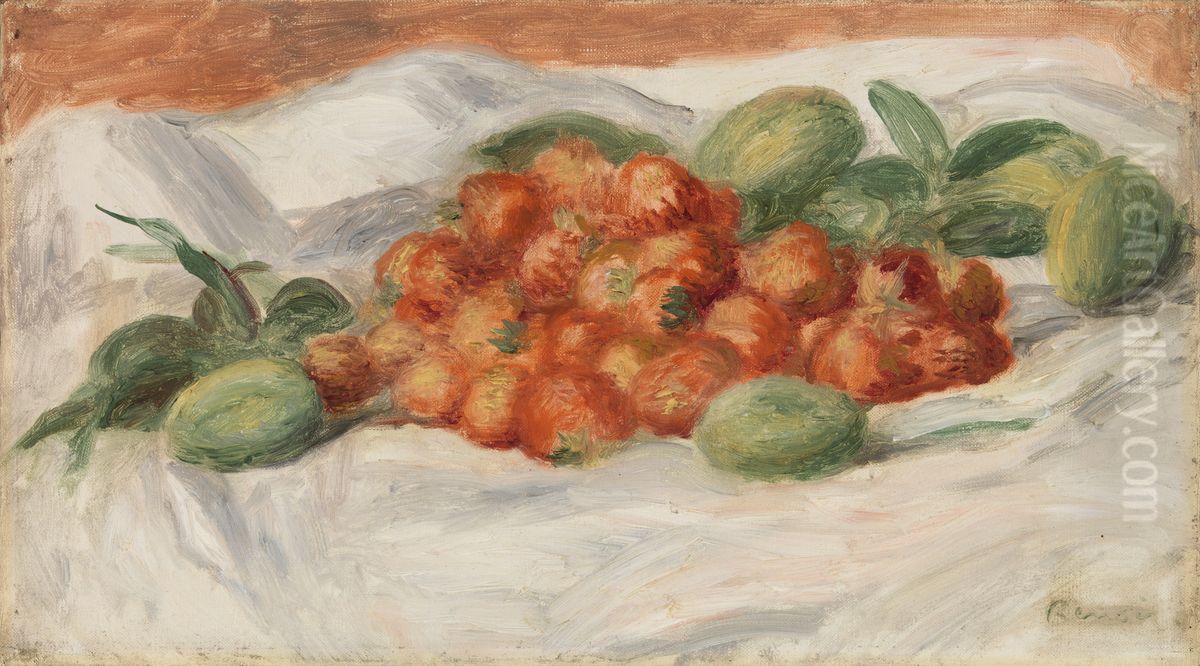 Strawberries and Almonds (Fraises et amandes) Oil Painting by Pierre Auguste Renoir