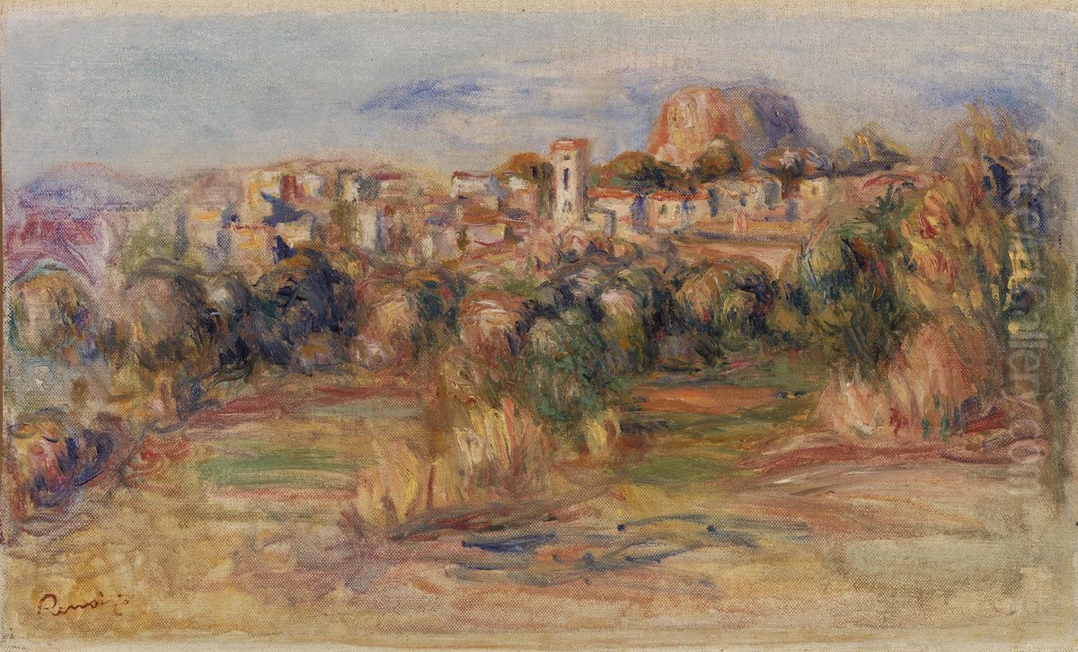 Landscape, La Gaude (Paysage, La Gaude) Oil Painting by Pierre Auguste Renoir