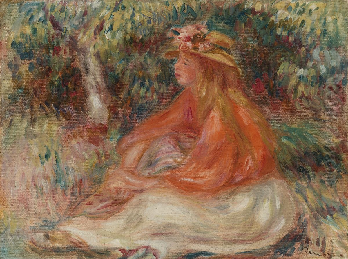 Seated Woman (Femme assise) Oil Painting by Pierre Auguste Renoir