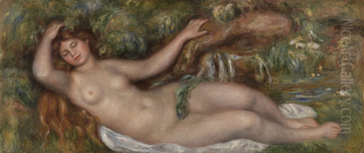 Reclining Nude (Femme nue couchee) Oil Painting by Pierre Auguste Renoir