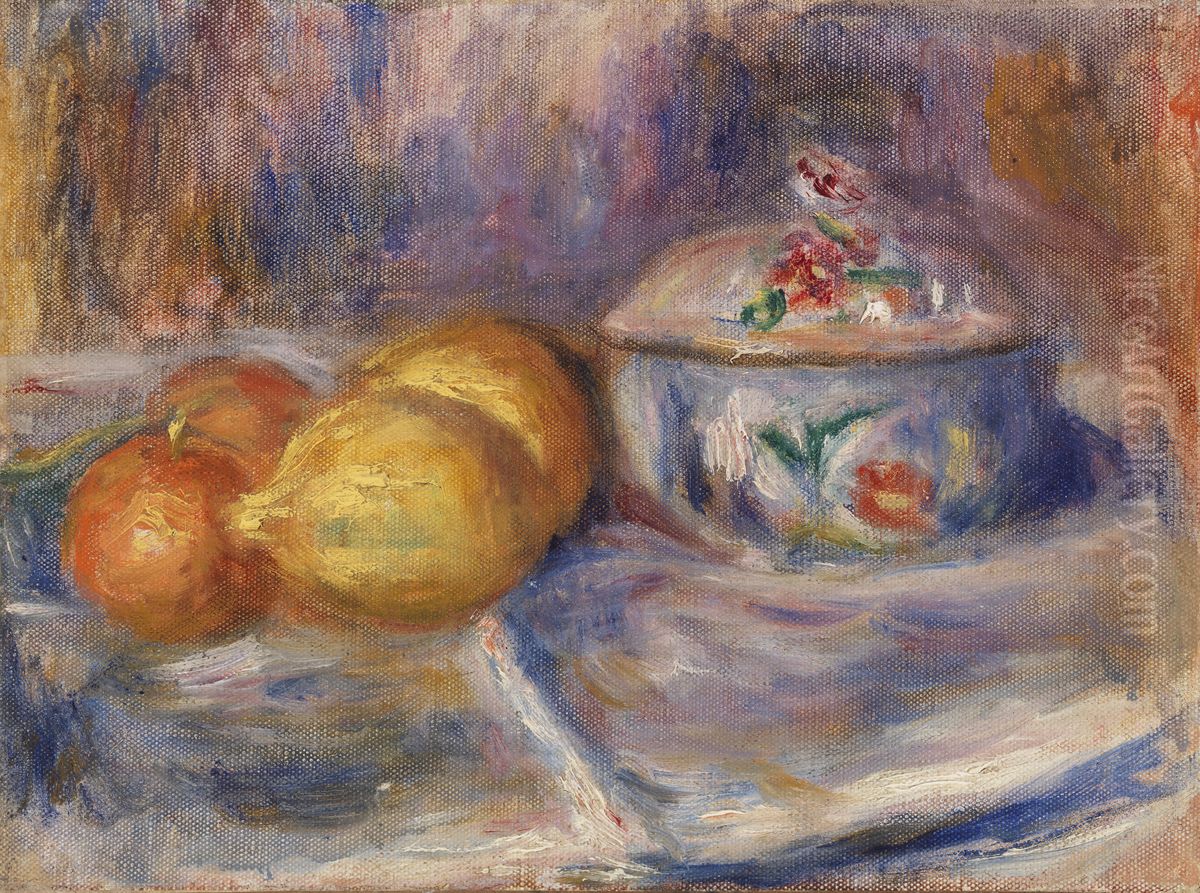 Fruit and Bonbonniere Oil Painting by Pierre Auguste Renoir