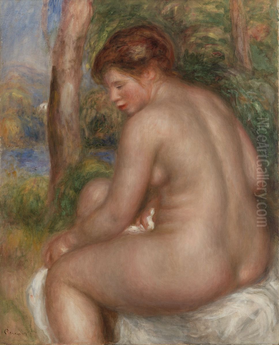 Bather in Three-Quarter View (Baigneuse vue de trois quarts) Oil Painting by Pierre Auguste Renoir