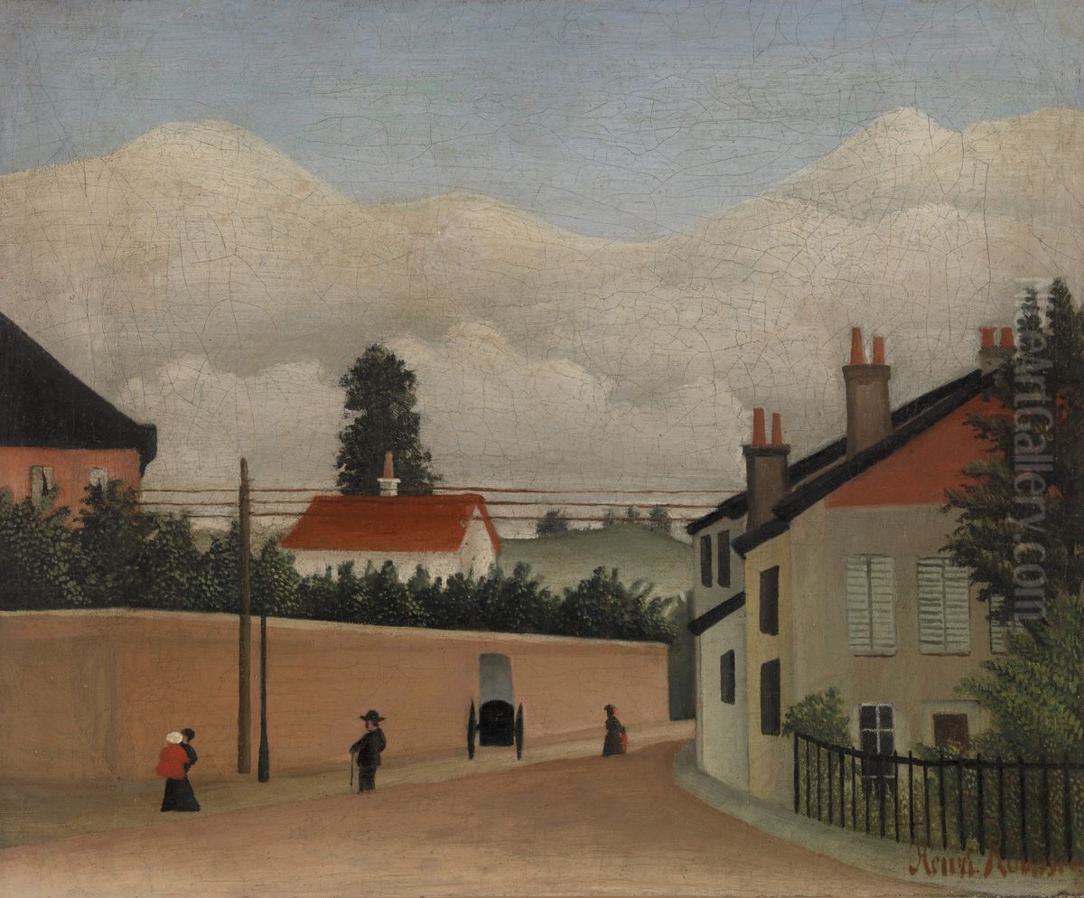 Outskirts of Paris (Environs de Paris) Oil Painting by Henri Julien Rousseau