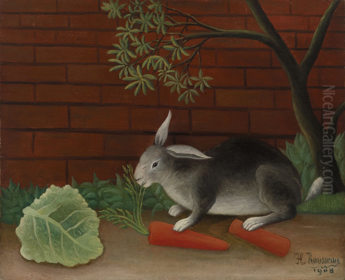 The Rabbit's Meal (Le Repas du lapin) Oil Painting by Henri Julien Rousseau