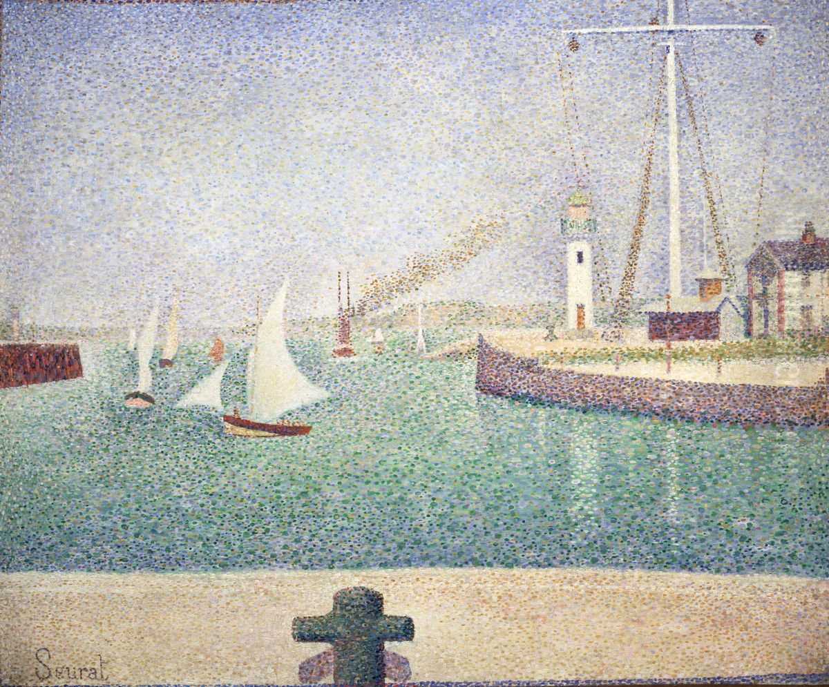 Entrance of The Port of Honfleur (Entree du port d'Honfleur) Oil Painting by Georges Seurat