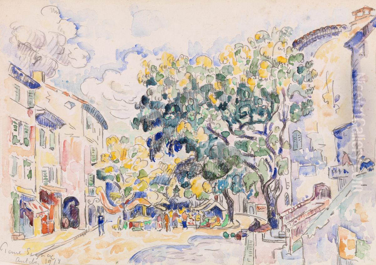 Antibes Oil Painting by Paul Signac