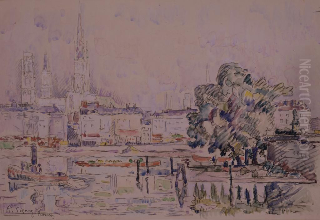 Rouen Oil Painting by Paul Signac