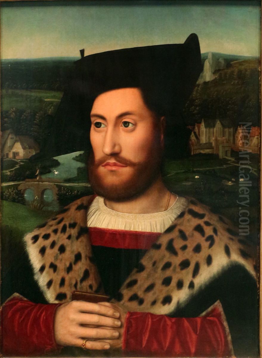 Portrait of a Man Holding a Book Oil Painting by Ambrosius Benson
