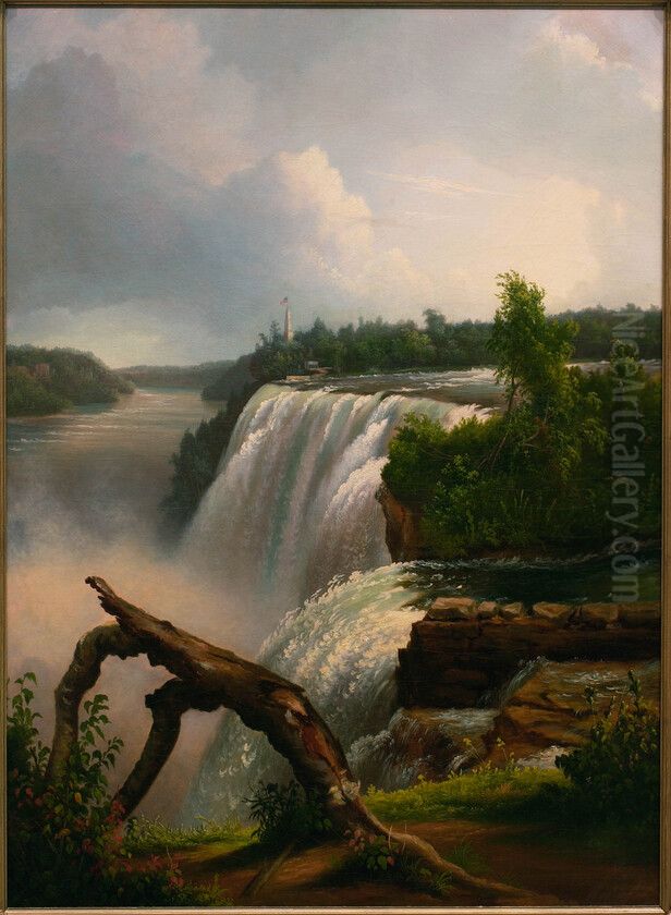Niagara Falls from Goat Island Oil Painting by Godfrey Frankenstein