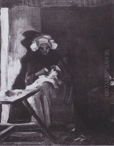 Peasant woman , sewing