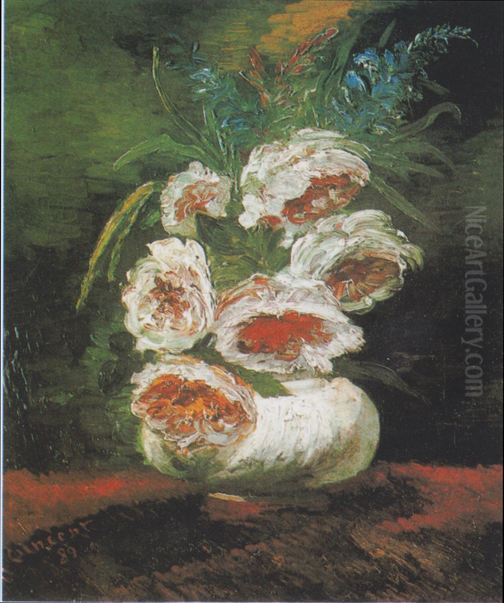Vase mit Pfingstrosen Oil Painting by Vincent Van Gogh