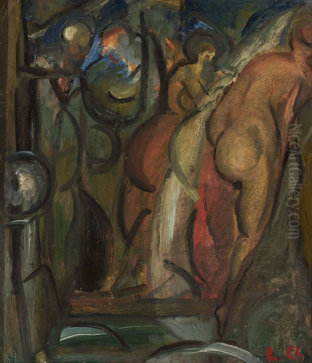 Kapiace sie Oil Painting by Leon Chwistek