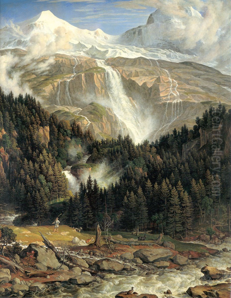 Der Schmadribachfall Oil Painting by Joseph Anton Koch