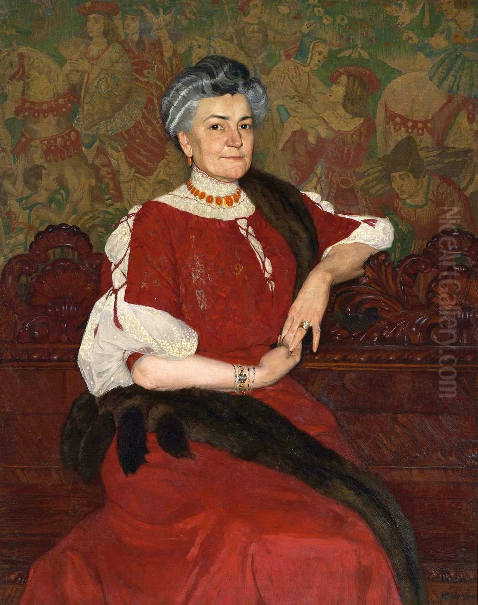 Portrait of Mrs. Herse Oil Painting by Edward Okun