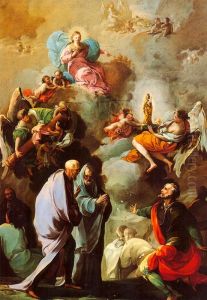 Apparition of the Virgin of Pilar to Santiago and his disciples Zaragoza Apparition of the Virgin of Pilar to Santiago and his disciples Zaragoza