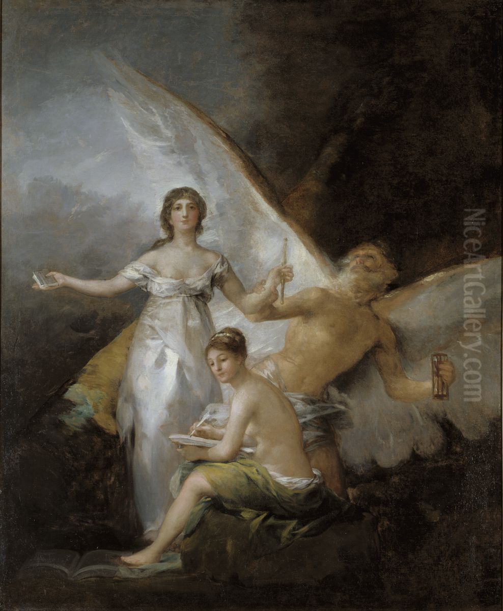 Sanningen, Tiden och Historien Oil Painting by Francisco Goya Fuendetodos