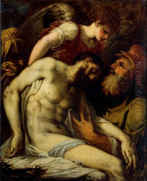 Der tote Christus Oil Painting by Andrea Schiavone