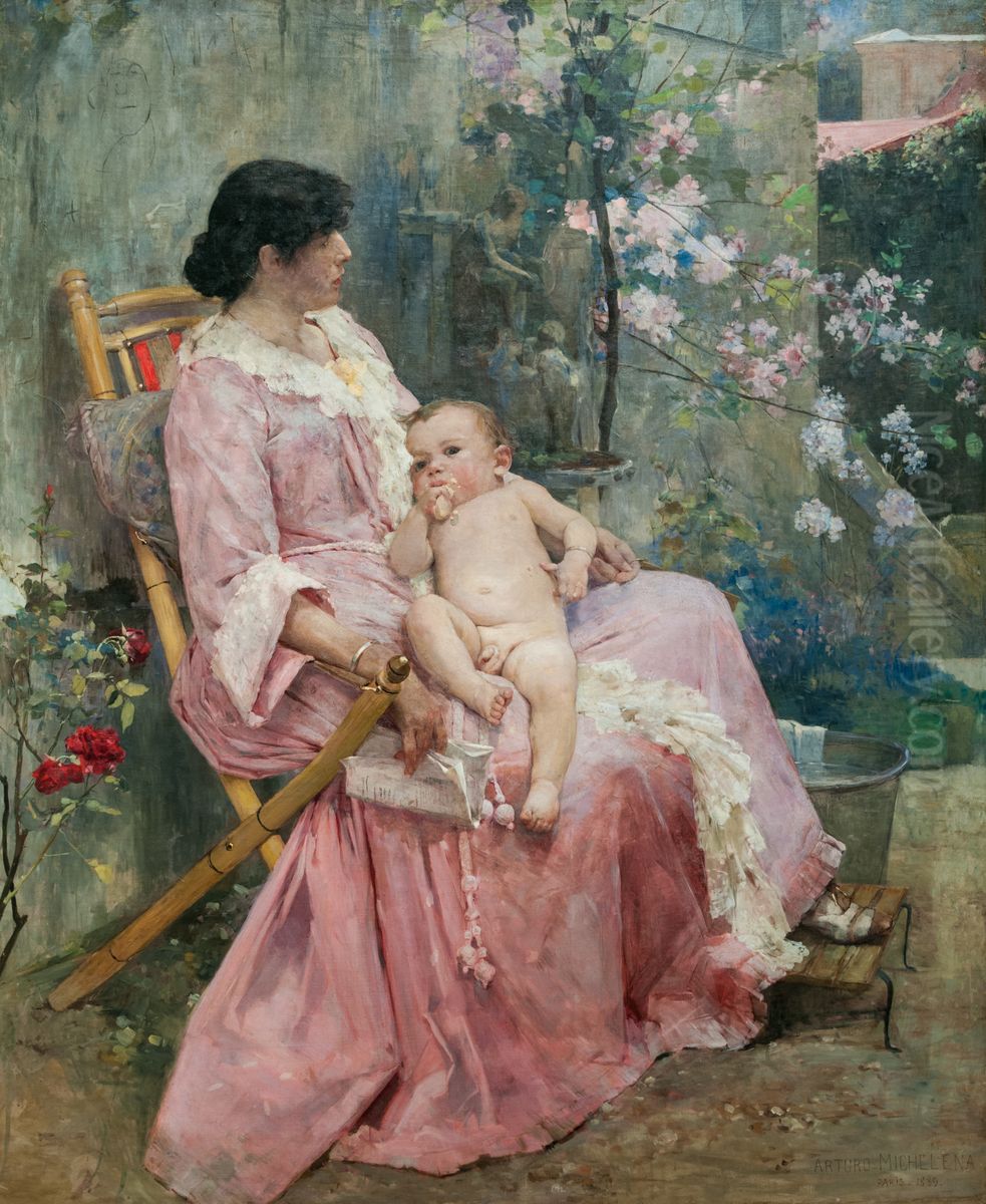The Young Mother Oil Painting by Arturo Michelena