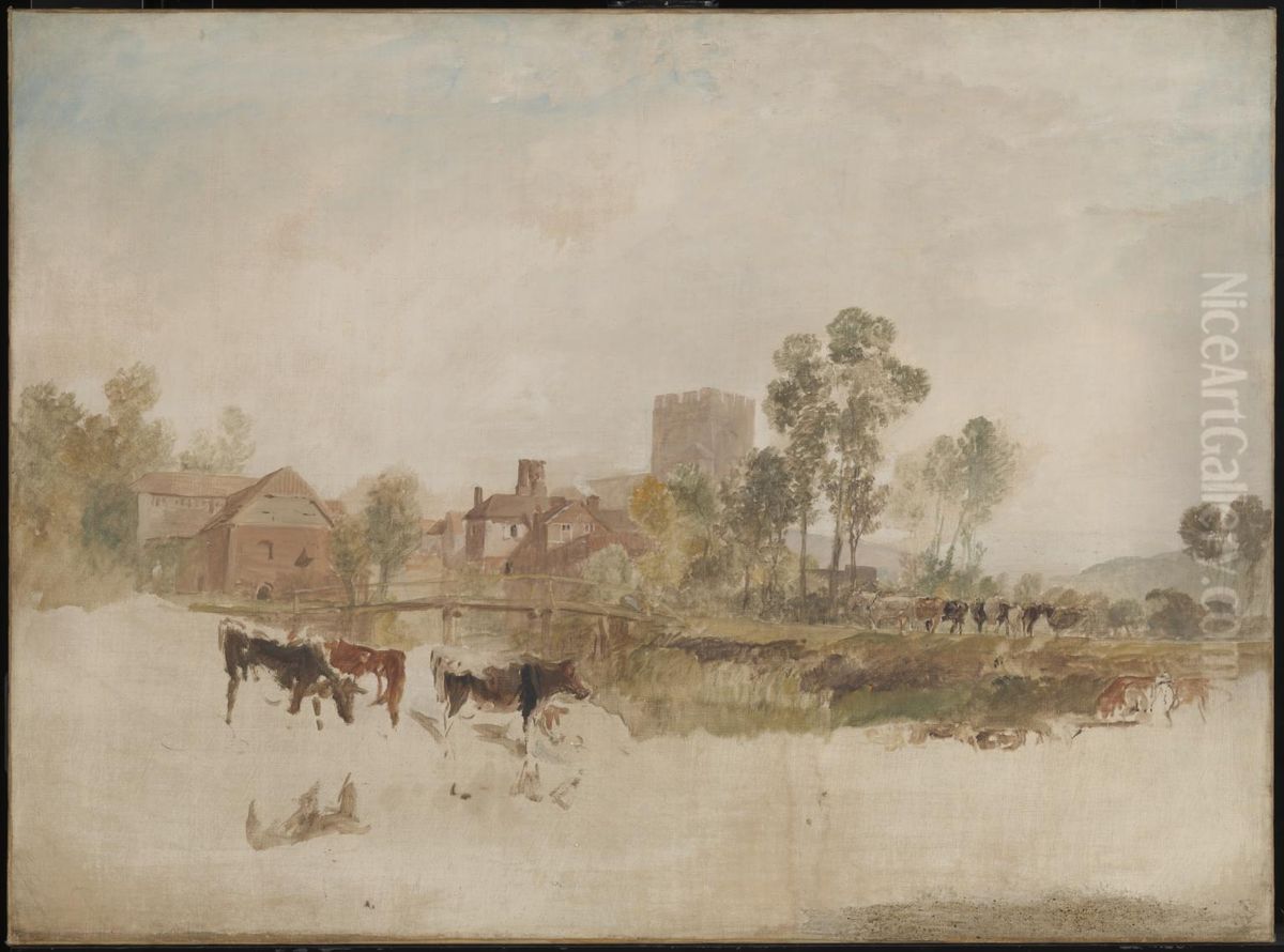 Goring Mill and Church Oil Painting by J. M. W. Turner