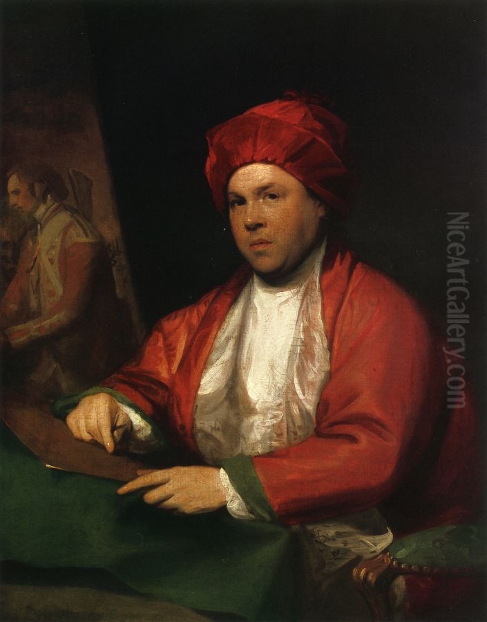 William Woollett the Engraver Oil Painting by Gilbert Stuart