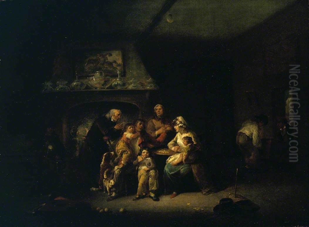 A Married Sailor's Return Oil Painting by Julius Caesar Ibbetson