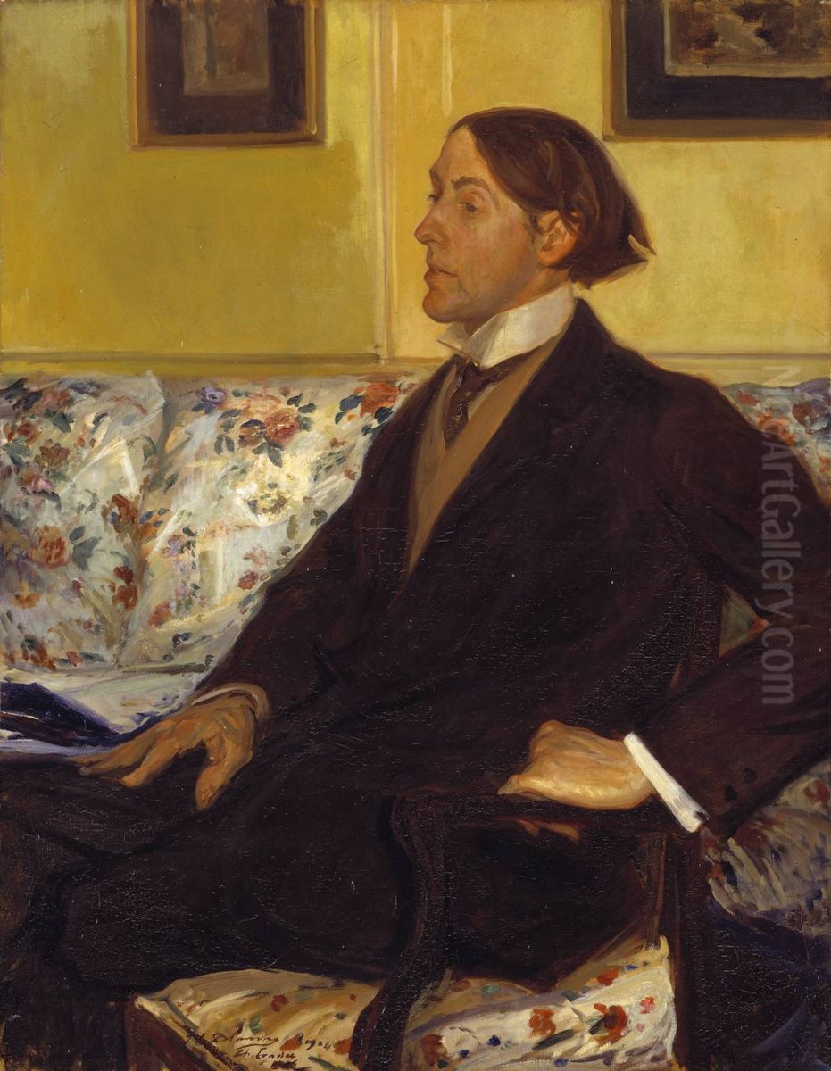 Portrait of Charles Conder Oil Painting by Jacques-Emile Blanche