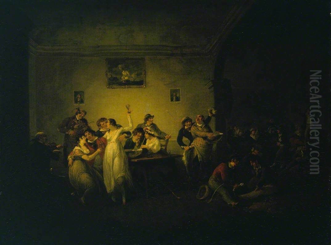 An Unmarried Sailor's Return Oil Painting by Julius Caesar Ibbetson