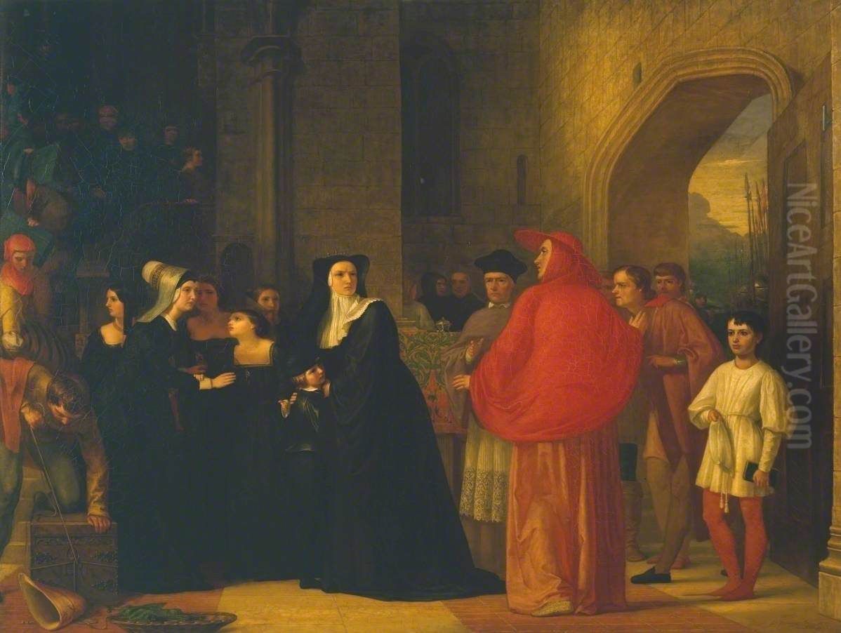 Cardinal Bourchier Urges the Widow of Edward IV to Let her Son out of Sanctuary Oil Painting by John Zephaniah Bell