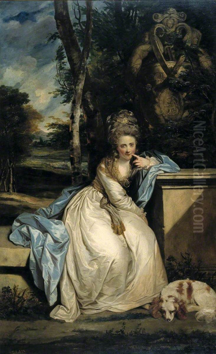 The Hon. Miss Monckton Oil Painting by Of Sir Joshua Reynolds