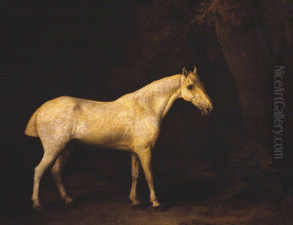 Horse in the Shade of a Wood Oil Painting by George Stubbs