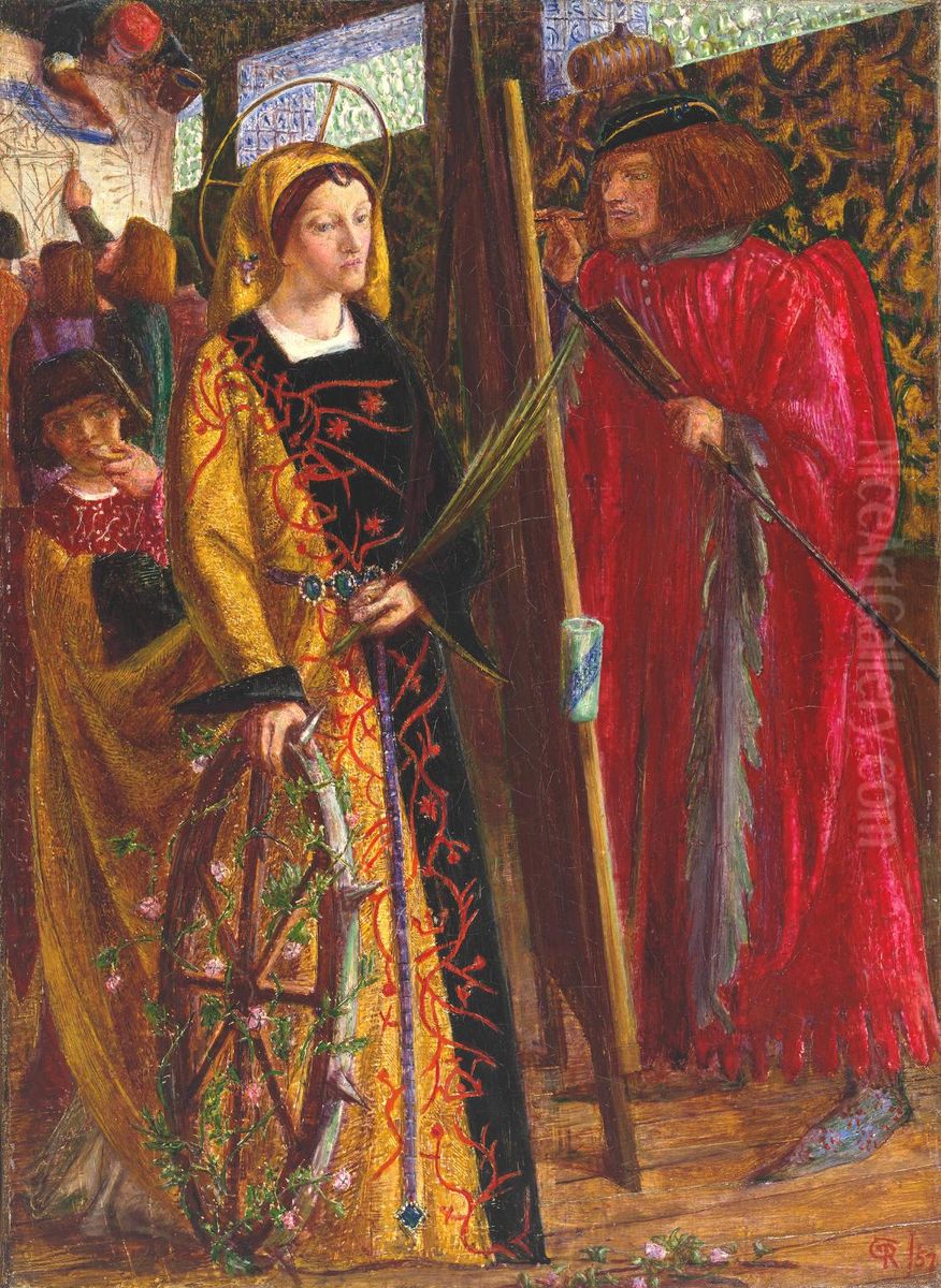 Sainte Catherine Oil Painting by Dante Gabriel Rossetti