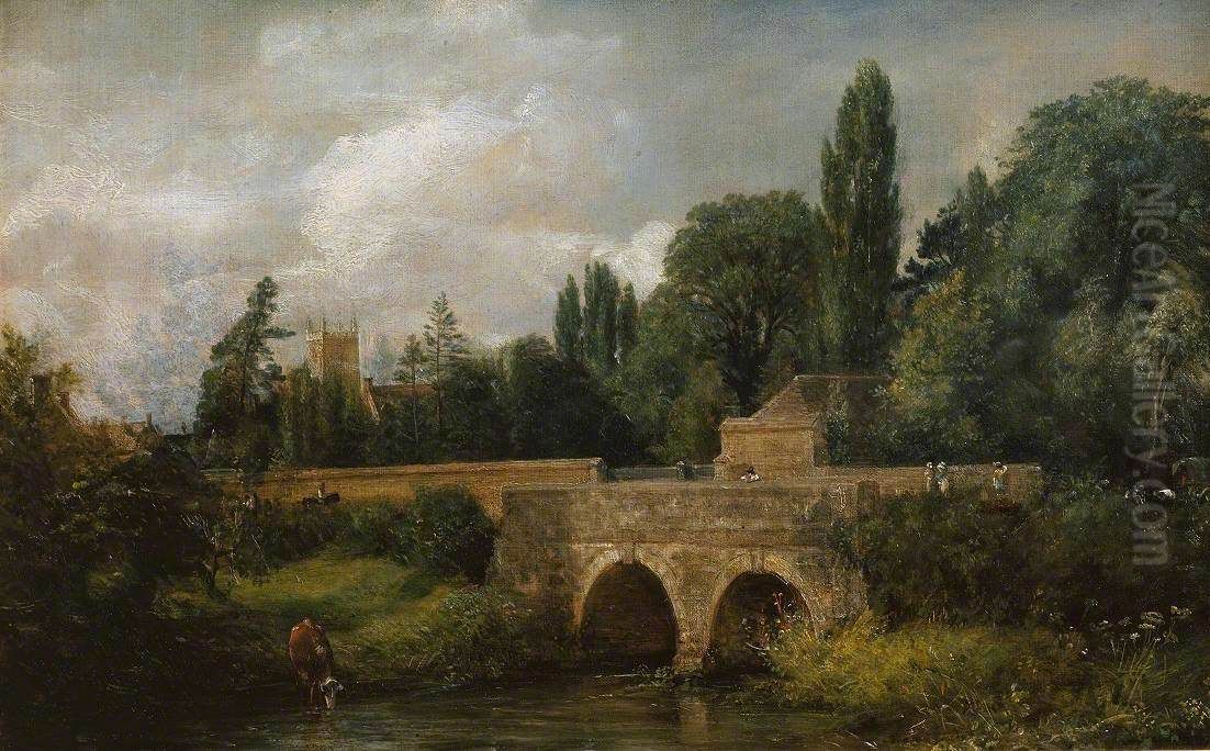 Gillingham Bridge, Dorset Oil Painting by John Constable