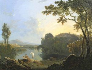 Landscape with Bathers, Cattle and Ruin
