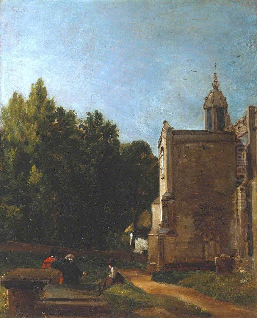 The Church Porch, East Bergholt Oil Painting by John Constable