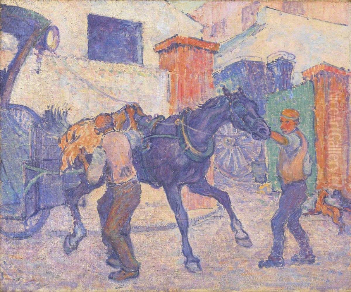 The Cab Horse Oil Painting by Robert Bevan