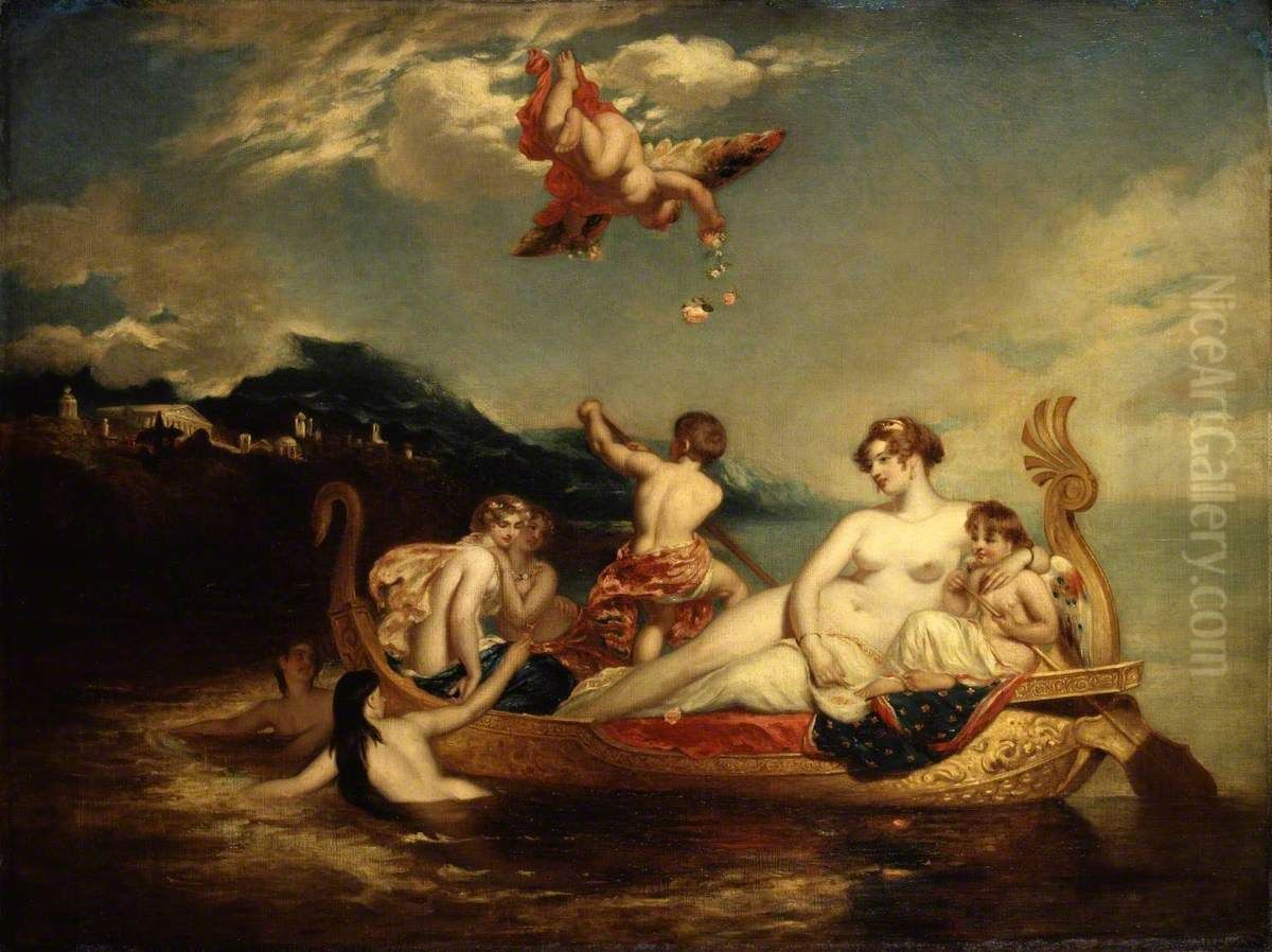 Venus and her Youthful Satellites, replica Oil Painting by William Etty